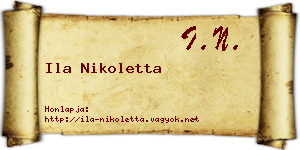 Ila Nikoletta névjegykártya